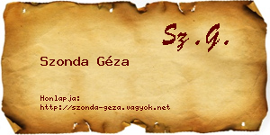 Szonda Géza névjegykártya