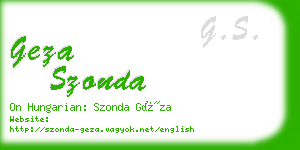 geza szonda business card